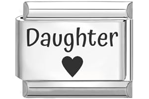 2BURNED Personalised Custom Engraved Italian Charm Fits All 9mm Bracelet Links