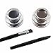 Tinabless 2 in 1 Brown and Black Waterproof Gel Eyeliner Set with Makeup Eyebrow Brush + Cat Eye Liner Stencil