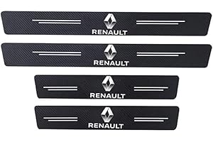 POPQ 4 Pezzi Battitacco Adesivi Soglie Porte, per Renault Clio 2 3 4 5 mk3 mk4 Megane 2 3 4 CC Fibra di Carbonio Auto Esterno Piastra Batticalcagno Protezione Porta Soglia Sticker Car Accessori