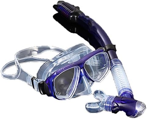 A Point Adult Scuba Diving Snorkeling Freediving Mask Snorkel Set (blue)