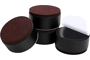 Ezprotekt 1,2" Höhe Möbelerhöhung aus Karbonstahl, 2,36" Durchmesser, Selbstklebende Möbelerhöhung fügt 1,2" Höhe zu Betten, Sofas Schränken, Unterstützt 20.000 lbs, Schwarze Runde