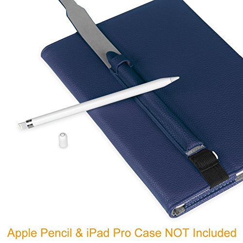 Fintie Apple Pencil Halter – Premium Kunstleder Hülle mit USB-Adapter-Tasche, kompatibel mit iPad Pro 9,7, iPad Pro 10.5 & iPad Pro 12.9 Schutzhüllen, Marineblau - 3