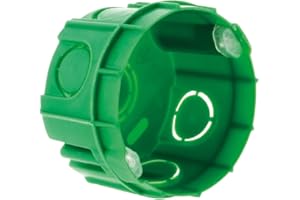 Zenitech - Caja de Empotrar Ø 67 mm P 40 mm - Compatible con Equipos a Tornillo y Uñas - Alta Resistencia al Fuego 850° - Para Muros de Bloque o Ladrillo - Incluye Tornillos - Verde