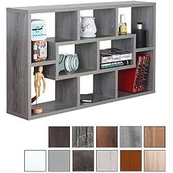 RICOO Etagère Murale Design en Bois WM050-EH étagère Suspendue Meuble Mural Moderne Armoire de Rangement Decoration Maison Mobilier intérieure en Couleur Chêne Hamilton