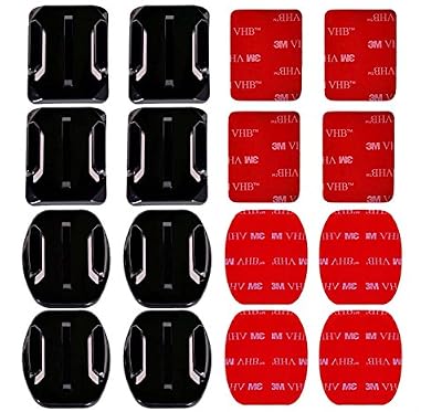 MAYISUMAI 16 pcs casque Coussinets adhésif 3 m Autocollant Plat Curved Mounts Kit d'accessoires pour GoPro Hero 5 4 3 + 3