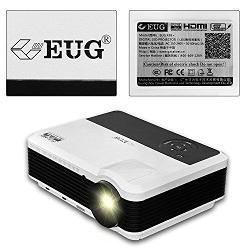 EUG Wi-fi Home Projector HD 3600 Lumen LED Video Projectors Digital TV HDMI USB VGA Audio for Notebook iPhone iPad Cell Phone PS4 Youtube LCD Cinema Beamer 1280*800