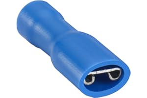 Heschen 100 sztuk, w pełni izolowane, winylowe zaciski kablowe, szybkozłączki, FDFD2-187, 4,8 x 0,5 mm, do 1,5-2,5 mm² (16-14 AWG), niebieskie, 100 sztuk