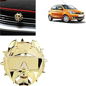 Car Aromatherapy Essential Oil Diffuser Bulldog Shape Car Air Freshener Perfume Clip Stainless Steel Locket with Vent Clip(Golden) For Tiago