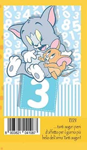 Greetings Card Birthday 3 Years Sky Blue Boy Tom and Jerry Warner Bros