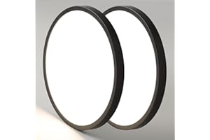 Mikeru 2pack Ceiling Light, 30cm Round LED Ceiling Light 3000k Warm Black Hallway Lights Ultra-Thin 2.4cm/0.94in Flush Mount Bathroom Lighting for Hallway, Balconies, Warehouse