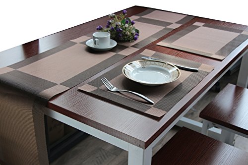 famibay-Tischlufer-und-Tischsets-waschbar-Vinyl-Platzdeckchen-Set-von-4-mit-passenden-Tischlufer-fr-Kche-Tisch-rutschfeste