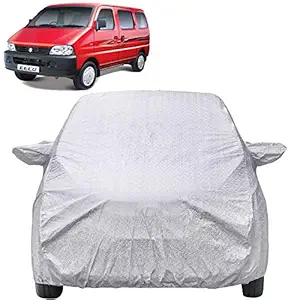 The Autostory Waterproof Car Body Cover Compatible with Maruti Suzuki Eeco with Mirror Pockets (Shinning Silver)