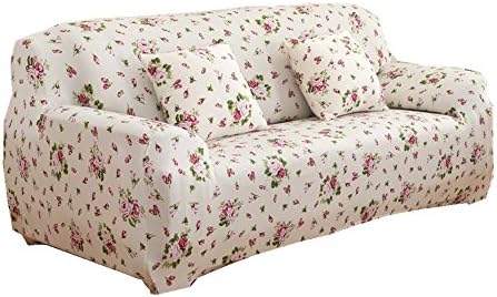 Fanjow Stretch Sofa Slipcover Sofa Covers Chair Covers Elastic Sofa Slipcover Polyester Spandex Fabric Slipcover Without Pillow (2-seat Loveseat, European Pink)