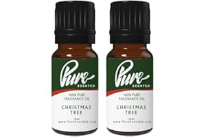 Pure Scented 20ml Fragrance Oils - 2 x 10ml Suitable for Candles, Soaps, Slime, Diffusers, Cosmetics, Wax Melts, Designer (2 x 10ml, Christmas Tree)