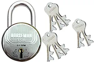 HORSEMAN Steel T-26 7 Levers Lock for Main Door (8 Keys, Silver)