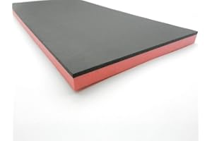 GUMMIFRITZ24DE Werkzeugeinlage Hartschaumstoff Systemeinlage Shadow Board Schaumeinlage für Werkzeugwagen, schwarz-rot (400 x 600 x 35 mm)