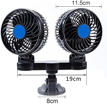 12V Car fan 24v non-leaf air conditioner fan 220V home Mute fan Adjustable speed Base section 12V, Sucker type double head 12V