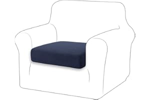 TIANSHU Copriseduta Divano Elasticizzato Fodera per cuscino ad alta elasticità Cuscino per divano Fodera per mobili Coprisedile per divano Fodere per cuscino a 1 posto (1 Posti, Blu Scuro)