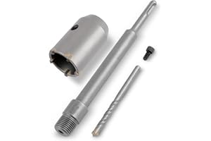 BINOTA Sierra Perforadora Hormigón 45 mm con Vástago SDS Plus 220 mm para Cemento, Ladrillo, Piedra, Pared