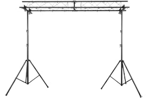 beamz Truss DJ Lighting Goal Post Stand - 3m Wide Adjustable Gantry with Tripod Stands, Portable 100kg Load LED Light Stand System for Stage, Disco & Mobile DJ Setups, 4m Max Height