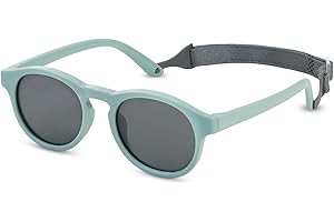 Caybats Occhiali da Sole per Bambini 1-5 Anni con Protezione UV400, Montatura in Silicone Morbido, Fascia Elastica Regolabile, Antiriflesso e Polarizzati, Ideali per Ragazzi e Ragazze