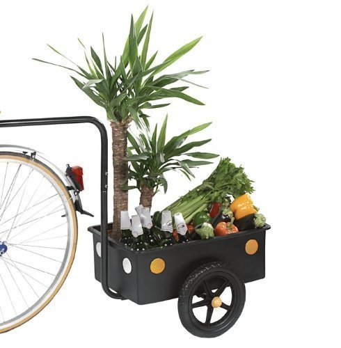 Fahrradanhänger TRAILER schwarz NEU 69 kg belastbar 40 Liter Box