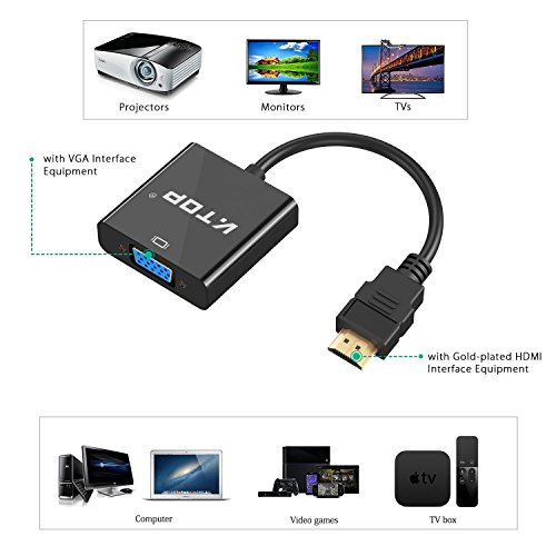 V.TOP HDMI auf VGA Kabel (1080p, Schwarz) - 4