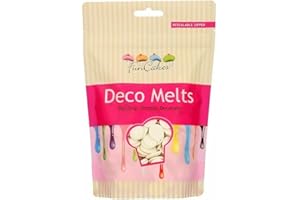 FunCakes Deco Melts White - Dip, Drip, Drizzle and Decorate Melt in The Microwave and Pour in Every Shape Make Candy, Drip Cakes, Lollipops and Decorate Cakes, Cookies and Cupcakes AZO Free 250 g