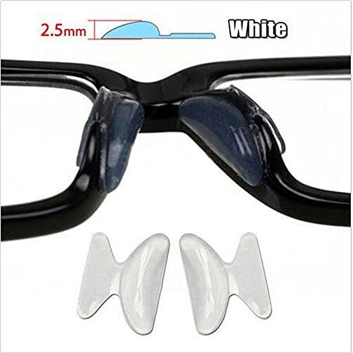 10Pairs Eyeglass Sunglass Glasses Spectacles Anti-Slip Silicone Soft Stick On Nose Pads (1.8mm, Transparent)