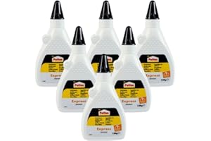 TMPPRO Henkel by Pattex Express - Pegamento para madera transparente y de secado rápido para trabajos de encolado y manualidades versátiles, resistente al agua, en práctica botella, 6 x 120 g