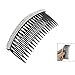 SODIAL(R) Silver Tone Stripe Rhinestone Plastic Black Hair Comb for Ladies