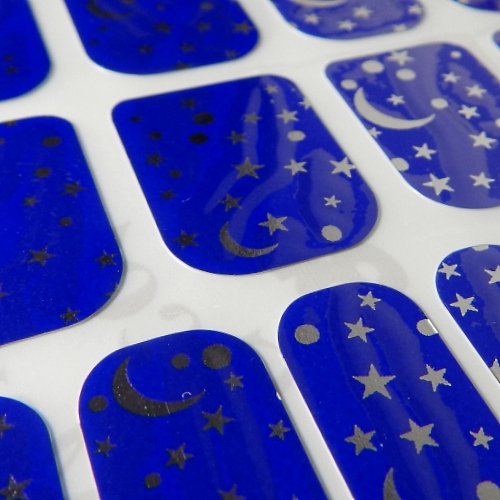 Chix Nails Nail Wraps Blue Silver Night Sky Chrome Fingers Toes Vinyl Foils Beauty Minx Style