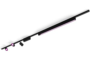 Philips Hue White and Color Ambiance, Perifo, Kit di Illuminazione a Binario, Kit con 3 Faretti e 1 Barra Luminosa, 43.8 W, Nero