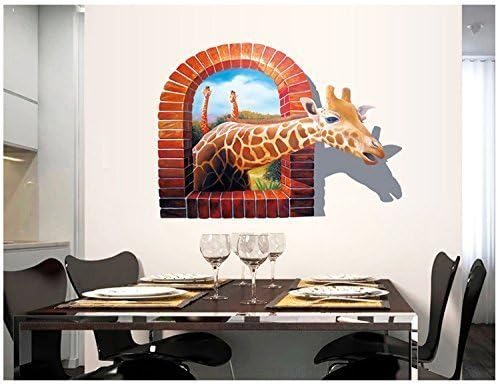 Sucis 3D Cute Giraffe Windows Scenery Removable Vinyl Wall Sticker Mural Decal Art by Sucis