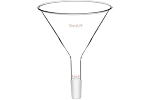 stonylab Verre Courte Potence Poudre Entonnoir avec Dessus de 150mm Diamètre Potence et 24/40 Intérieur Joint