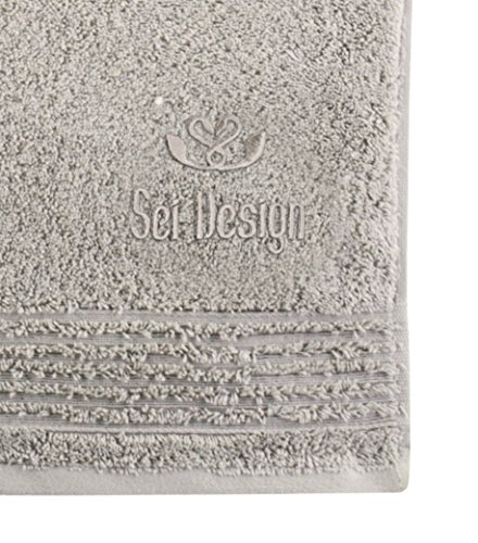 Sei Design® 5 Tlg. Luxus 5er-Set Handtücher 50×100 aus feinster Baumwolle Terry Gold, exklusiver Qualität 500 g/qm mit hochwertig aufgesticktem Logo - 7