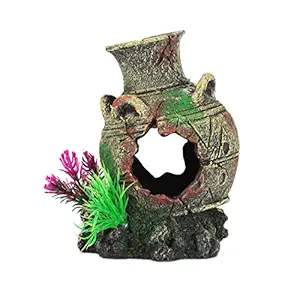 UNEAK Vase Rock Decoration for Fish Tank Broken Jar Old Jog Pond