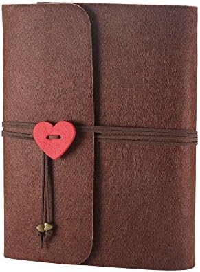 Tourwin DIY Photo Album Scrapbook Album Black Pages Retro Felt Cover Vintage Anniversary Scrapbooking Wedding Guest Book Family Couples Friend Travel Love Story Memory Graduation (Medium, Brown)