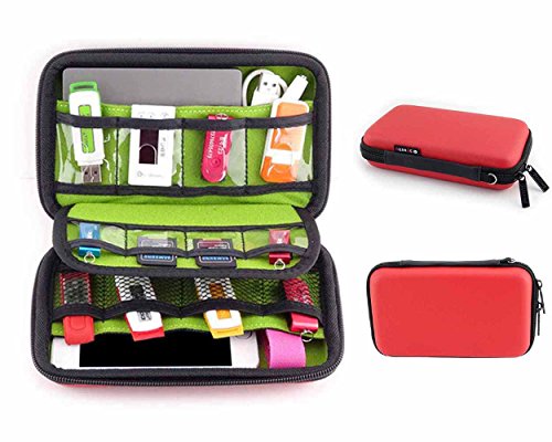 Preisvergleich Produktbild Pawaca Reise Elektronik Kabeltasche Elektronikzubehör Veranstalter - Universal Multifunktion Tragbar Stoßfest Wasserdicht Organisator Tasche für Kabel, USB-Flash-Laufwerk, Externe Festplatte, Speicherkarte, Kopfhörer und Mehr