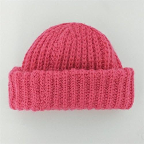 Wenxin0815 Polychrome Knitted Caps Thickened And Pure Color Warm Cover Cap Female Autumn And Winter,M (56-58Cm),Rose Red