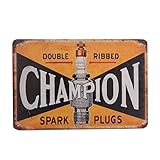 Retro Vintage Blechschilder von Champion Zündkerze Werbung Bilder