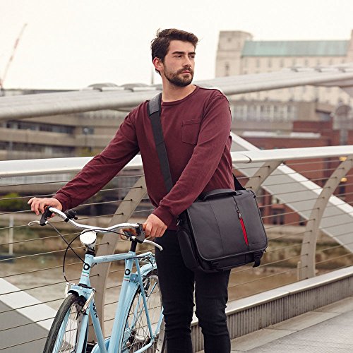 Laptoptasche, Snugg – Schwarze Notebooktasche – Umhängetasche für Laptops mit einer Bildschirmdiagonale von bis zu 17 Zoll - 7