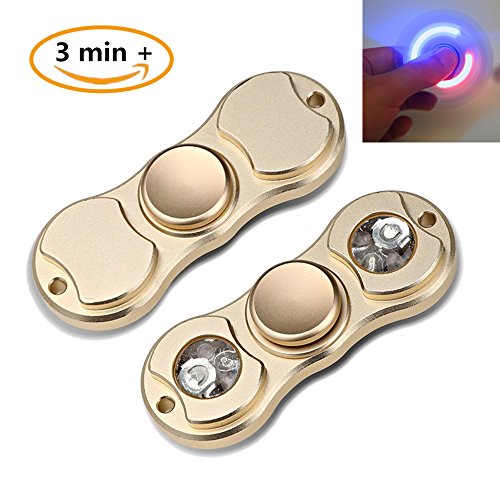 Lighting Glowing Luminous LED Fidget Spinner 2 Blades Hand Fingure Toy Stress Reducer Anxiety Relieves Focus Helper (Gold) Lighting Glowing Luminous LED Fidget Spinner 2 Blades Hand Fingure Toy Stress Reducer Anxiety Relieves Focus Helper (Gold)