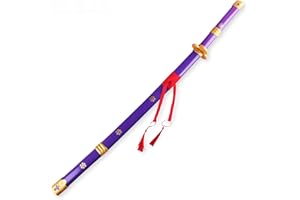 Uing Japanese Wooden Anime Samurai Sword Cosplay - Roronoa Zoro Demon Slayer Sword, Exquisite Wood, Collectible, 104 Cm, Purple