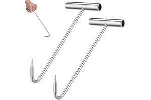 Veemoon Manhole Cover Lifting Hook: 2pcs Metal Handle Pull Hook Storm Drain Cover Drain Grate Lifter Storm Tool for Home Garden Street Shutter Doors