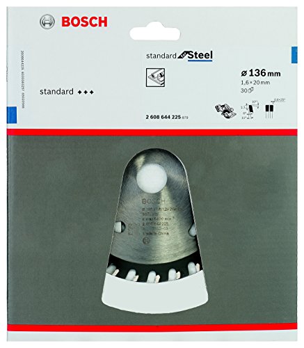 Bosch Kreissägeblatt Standard für Steel, 136 x 20 x 1,6 mm, Zähnezahl 30, 1 Stück, 2608644225 - 2
