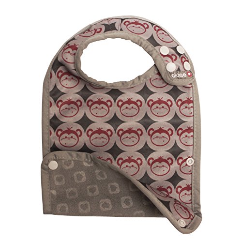 Pop-In Close Reversible Weaning Bib (Stage 2, Red Monkey)