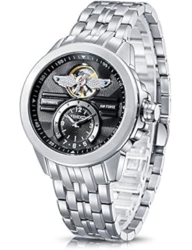 Time100 Vatertag NEU Herrenuhr Automatik Edelstahl Schwarz Uhr Wasserdicht Schwimmen #W60049G.03A