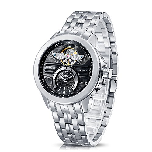 Time100 NEU Herrenuhr Automatik Edelstahl Schwarz Uhr Wasserdicht Schwimmen #W60049G.03A