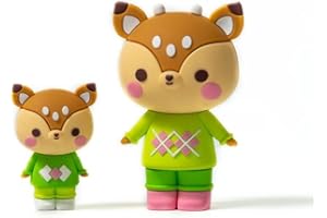 TRICICLO EDITORES Dundunland, Familias de animales estilo kawaii, muñecos coleccionables, 2 ciervos de juguete incluidos, 1 bebe y 1 adulto en cada sobre, regalo niños, animales humanizados para jugar.